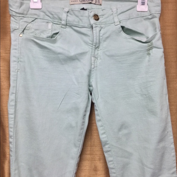 Zara Core Denim Mint Green Skinny Jeans - Picture 3 of 6